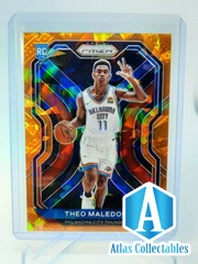 2020-21 NBA Panini Prizm Theo Maledon RC Orange Cracked Ice Prizm Thunder #289